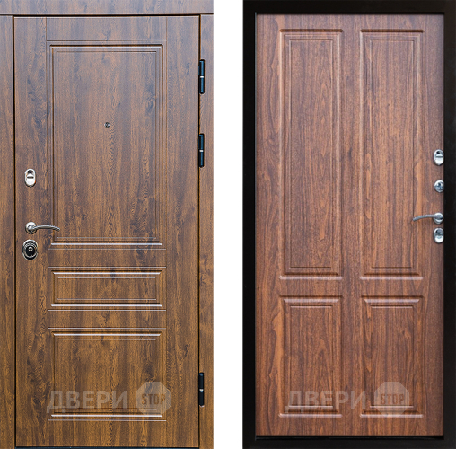 Входная металлическая Дверь Престиж Классика Дуб Премиум Орех светлый в Пушкино