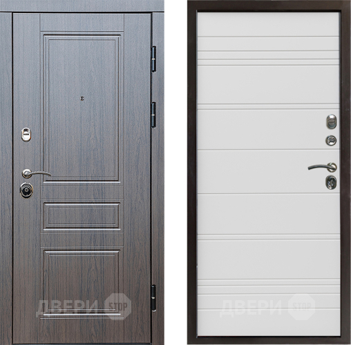 Входная металлическая Дверь Престиж Классика Венге Line Белый в Пушкино