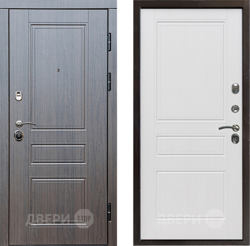 Входная металлическая Дверь Престиж Классика Венге Классика Белое дерево в Пушкино