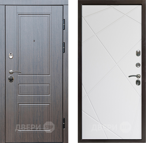 Входная металлическая Дверь Престиж Классика Венге Лучи Бетон белый в Пушкино