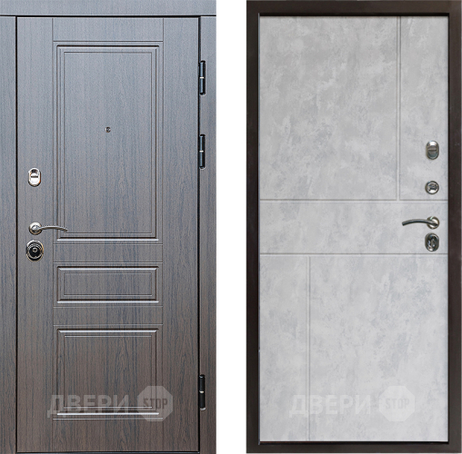 Входная металлическая Дверь Престиж Классика Венге Горизонт Бетон светлый в Пушкино