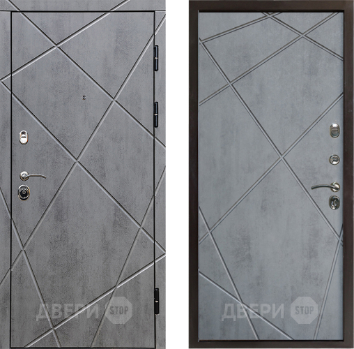 Входная металлическая Дверь Престиж Лучи Лучи Бетон темный в Пушкино