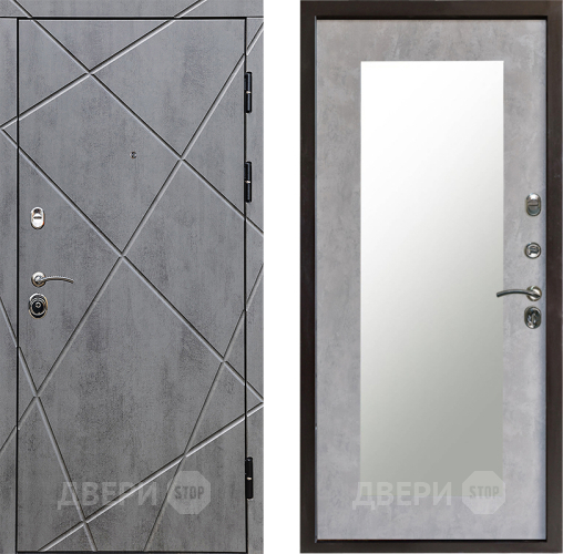 Дверь Престиж Лучи Зеркло Пастораль Бетон светлый в Пушкино