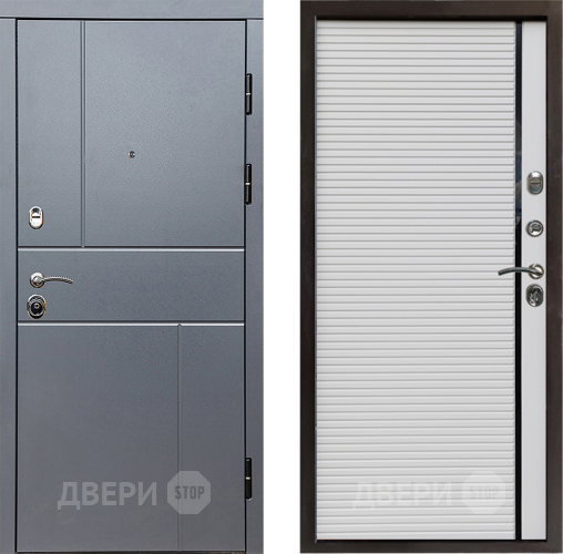 Входная металлическая Дверь Престиж Горизонт Грэй Porte Белый в Пушкино