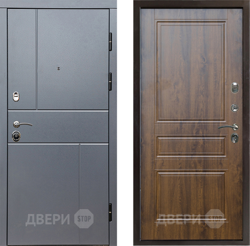 Входная металлическая Дверь Престиж Горизонт Грэй Классика Дуб в Пушкино