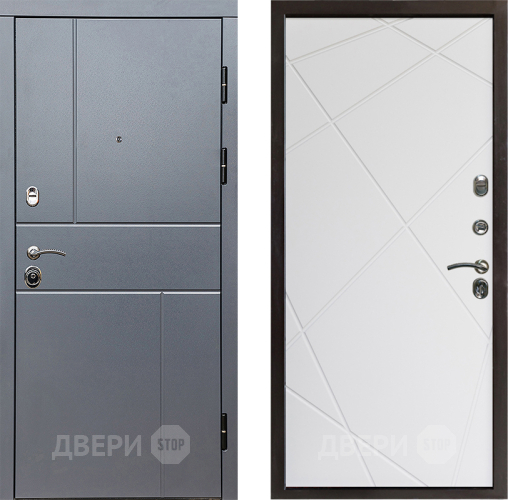 Входная металлическая Дверь Престиж Горизонт Грэй Лучи Бетон белый в Пушкино