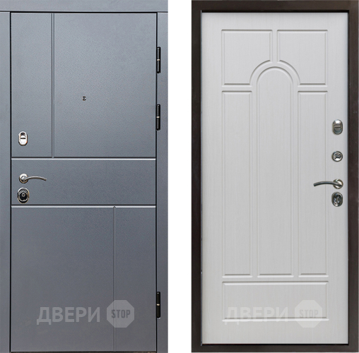 Входная металлическая Дверь Престиж Горизонт Грэй Арка Лиственница белая в Пушкино