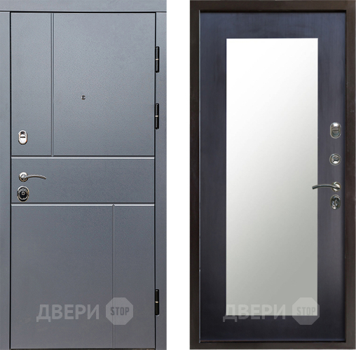 Входная металлическая Дверь Престиж Горизонт Грэй Зеркло Пастораль Венге в Пушкино