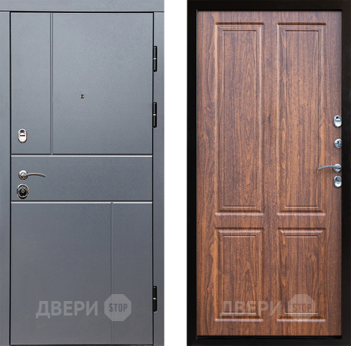 Входная металлическая Дверь Престиж Горизонт Грэй Премиум Орех светлый в Пушкино