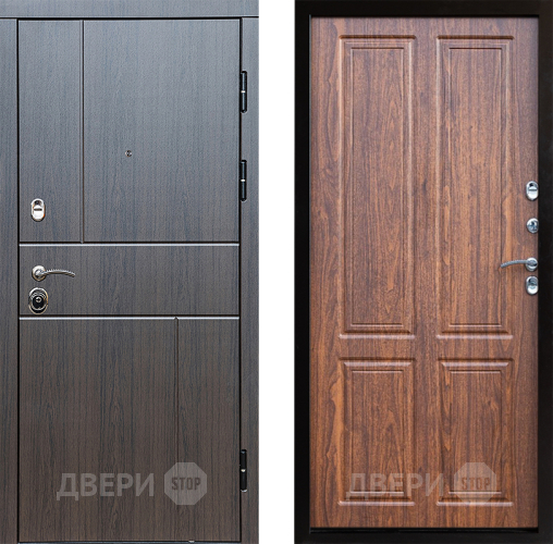 Входная металлическая Дверь Престиж Горизонт Венге Премиум Орех светлый в Пушкино