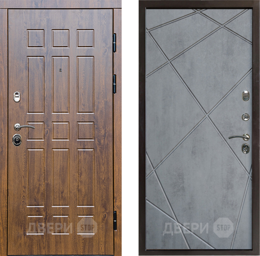 Входная металлическая Дверь Престиж Стандарт Лучи Бетон темный в Пушкино