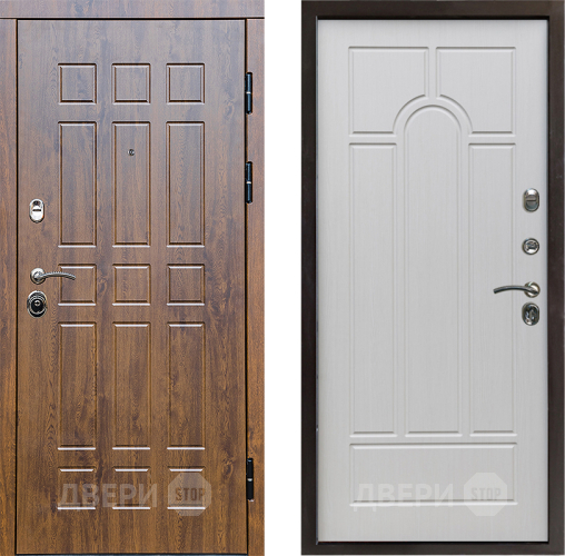 Входная металлическая Дверь Престиж Стандарт Арка Лиственница белая в Пушкино