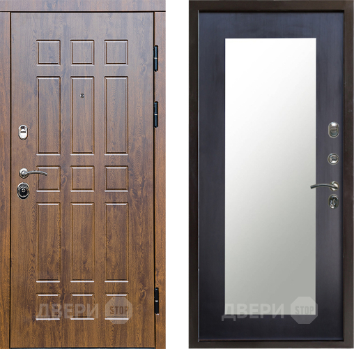 Входная металлическая Дверь Престиж Стандарт Зеркло Пастораль Венге в Пушкино