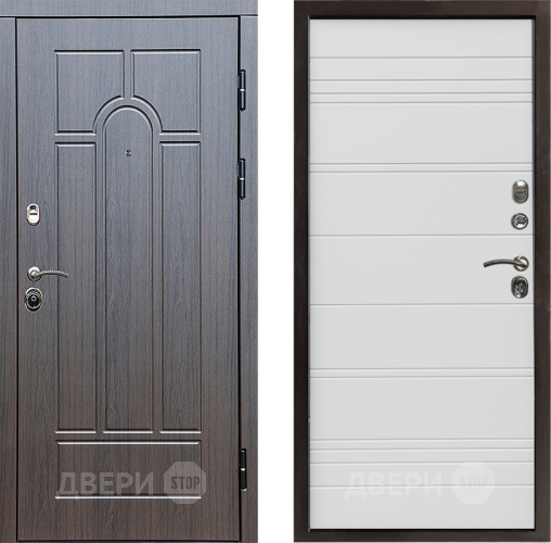 Входная металлическая Дверь Престиж Арка Line Белый в Пушкино