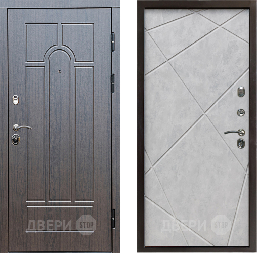 Входная металлическая Дверь Престиж Арка Лучи Бетон светлый в Пушкино