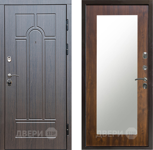 Входная металлическая Дверь Престиж Арка Зеркло Пастораль Дуб в Пушкино