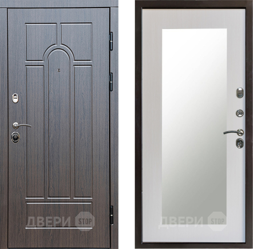 Входная металлическая Дверь Престиж Арка Зеркло Пастораль Лиственница белая в Пушкино