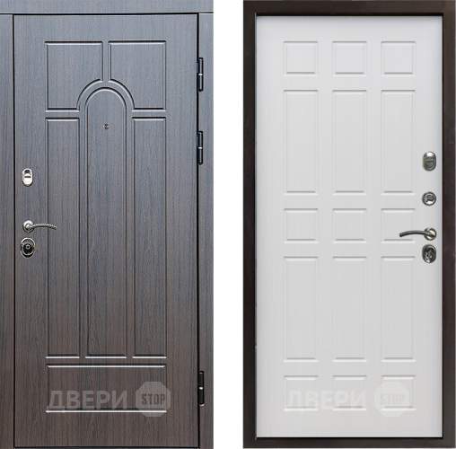 Входная металлическая Дверь Престиж Арка Спарта Лиственница белая в Пушкино