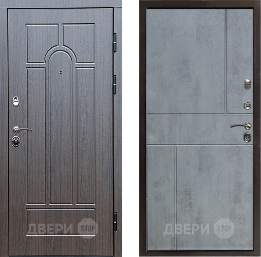 Входная металлическая Дверь Престиж Арка Горизонт Бетон темный в Пушкино