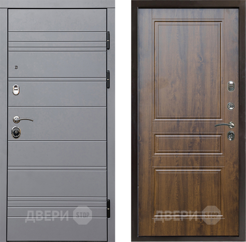 Входная металлическая Дверь Престиж Линия Грэй Классика Дуб в Пушкино
