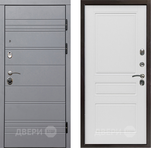 Входная металлическая Дверь Престиж Линия Грэй Классика Лиственница белая в Пушкино