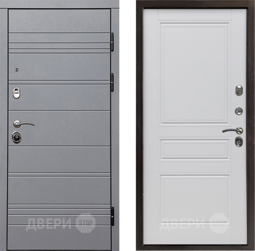 Входная металлическая Дверь Престиж Линия Грэй Классика Белый матовый в Пушкино