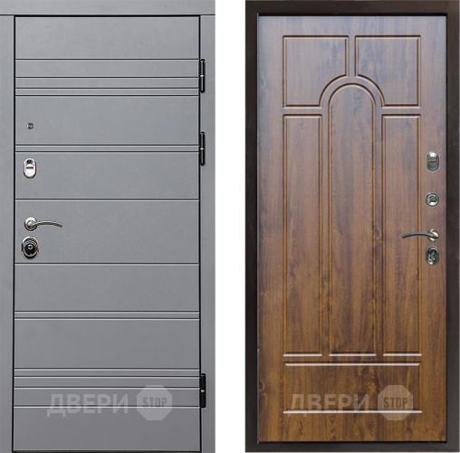 Входная металлическая Дверь Престиж Линия Грэй Арка Дуб в Пушкино