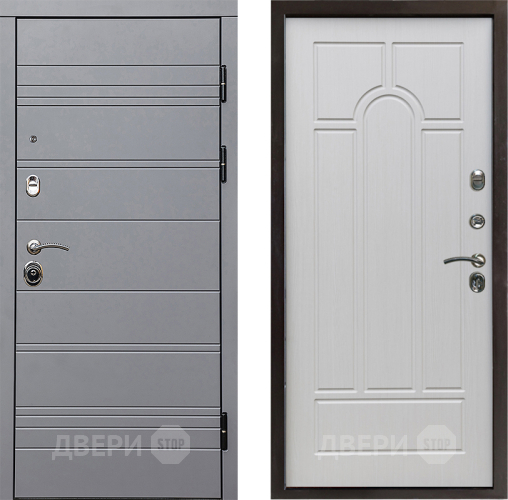 Входная металлическая Дверь Престиж Линия Грэй Арка Лиственница белая в Пушкино