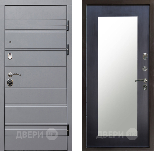 Входная металлическая Дверь Престиж Линия Грэй Зеркло Пастораль Венге в Пушкино