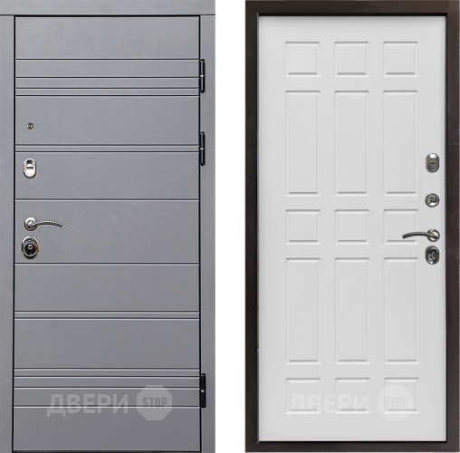 Входная металлическая Дверь Престиж Линия Грэй Спарта Белое дерево в Пушкино