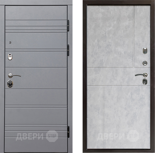 Входная металлическая Дверь Престиж Линия Грэй Горизонт Бетон светлый в Пушкино