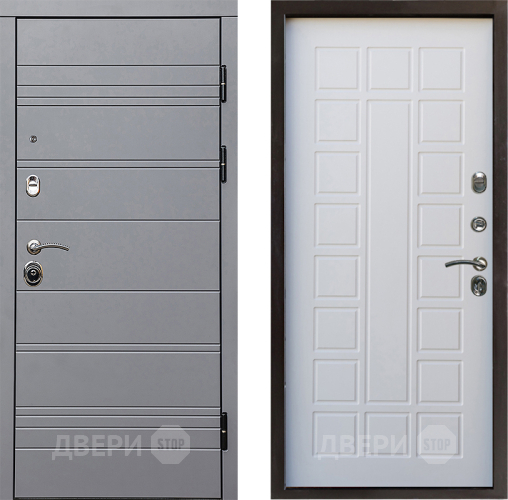 Входная металлическая Дверь Престиж Линия Грэй Престиж Белое дерево в Пушкино