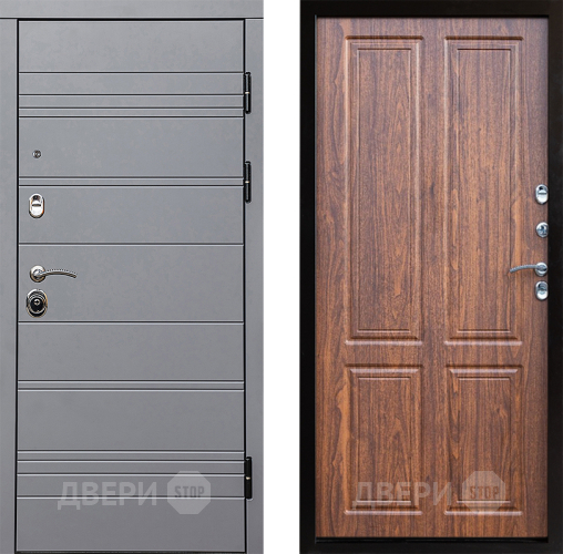 Входная металлическая Дверь Престиж Линия Грэй Премиум Орех светлый в Пушкино