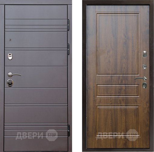 Входная металлическая Дверь Престиж Линия Браун Классика Дуб в Пушкино