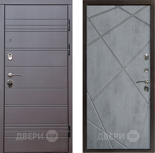 Дверь Престиж Линия Браун Лучи Бетон темный в Пушкино