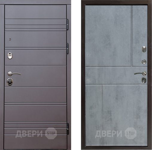 Входная металлическая Дверь Престиж Линия Браун Горизонт Бетон темный в Пушкино