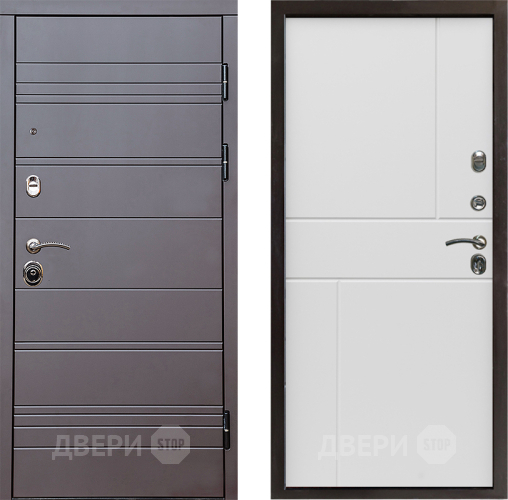 Входная металлическая Дверь Престиж Линия Браун Горизонт Бетон белый в Пушкино