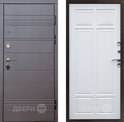 Входная металлическая Дверь Престиж Линия Браун Премиум Лиственница белая в Пушкино