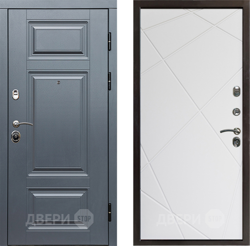 Входная металлическая Дверь Престиж Премиум Лучи Бетон белый в Пушкино