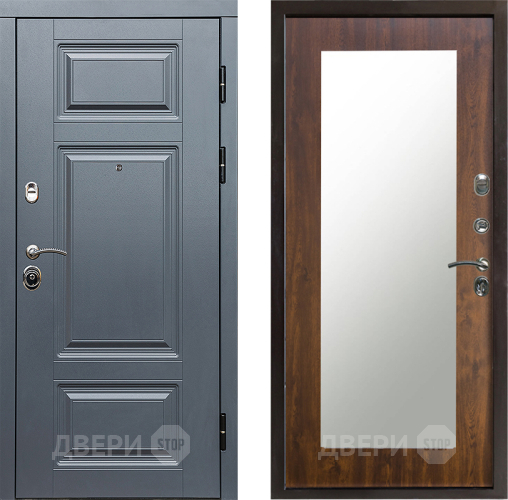 Входная металлическая Дверь Престиж Премиум Зеркло Пастораль Дуб в Пушкино