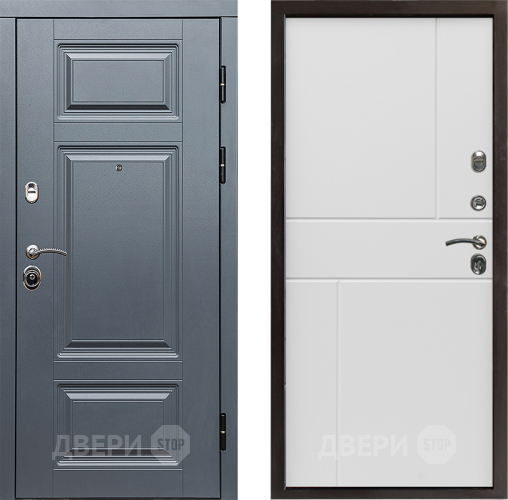 Входная металлическая Дверь Престиж Премиум Горизонт Бетон белый в Пушкино