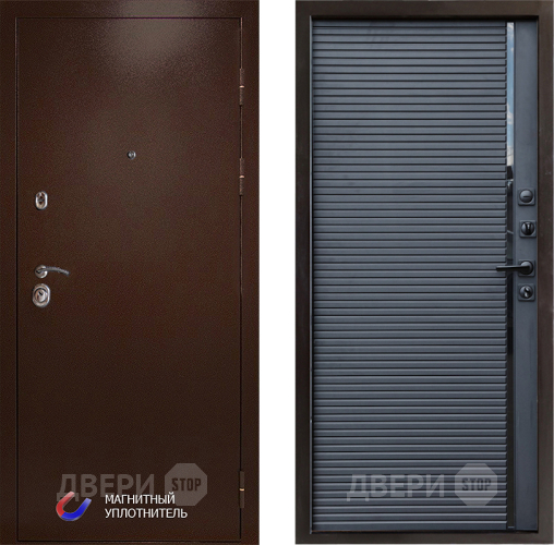 Входная металлическая Дверь Престиж Медь Porte Черный кварц в Пушкино