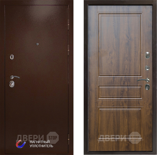 Входная металлическая Дверь Престиж Медь Классика Дуб в Пушкино