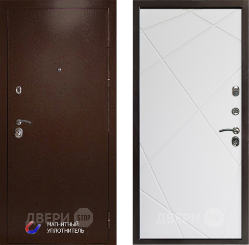 Входная металлическая Дверь Престиж Медь Лучи Бетон белый в Пушкино