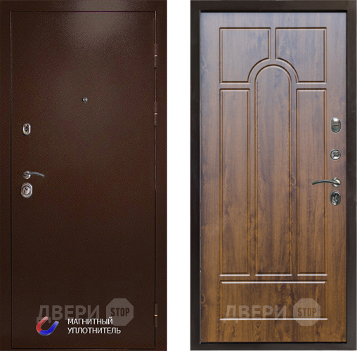 Входная металлическая Дверь Престиж Медь Арка Дуб в Пушкино