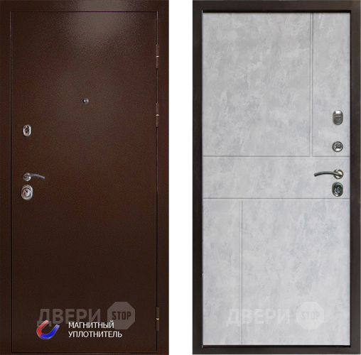 Входная металлическая Дверь Престиж Медь Горизонт Бетон светлый в Пушкино