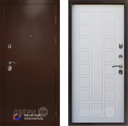 Входная металлическая Дверь Престиж Медь Престиж Белое дерево в Пушкино