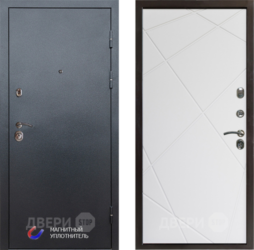 Входная металлическая Дверь Престиж Графит Лучи Бетон белый в Пушкино