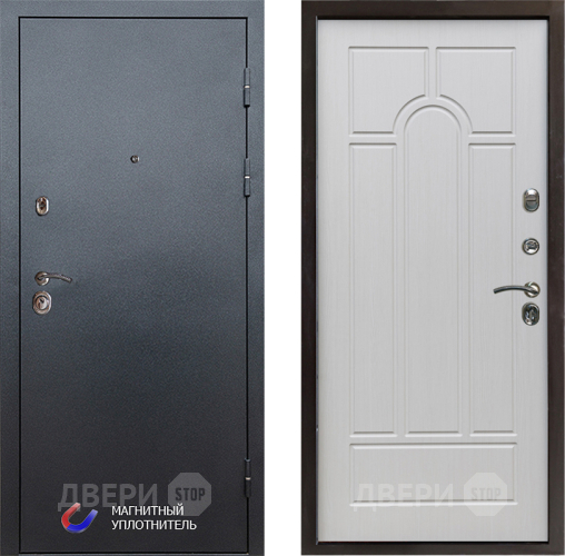 Входная металлическая Дверь Престиж Графит Арка Лиственница белая в Пушкино