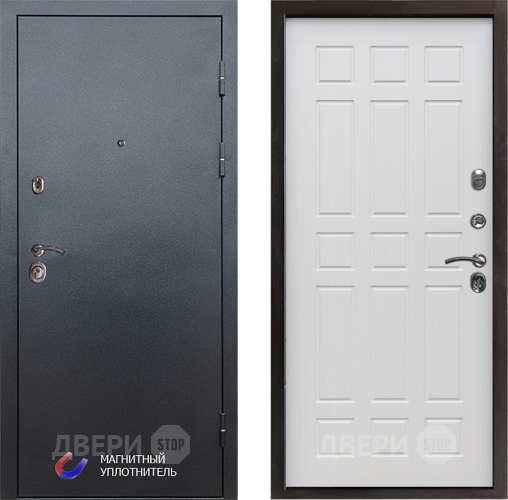 Входная металлическая Дверь Престиж Графит Спарта Лиственница белая в Пушкино